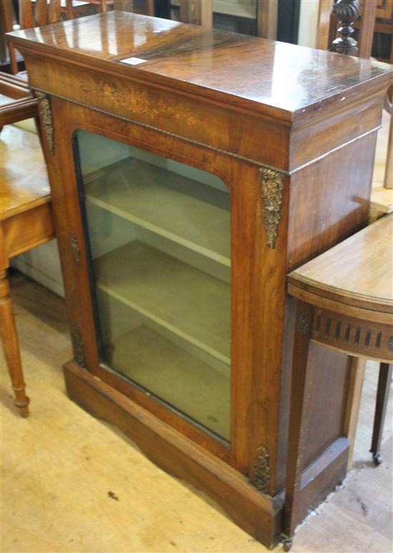 Victorian inlaid walnut pier cabinet(-)